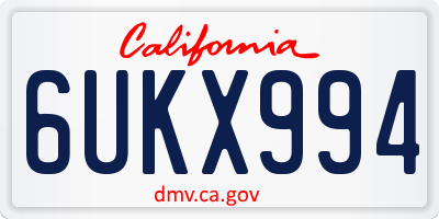 CA license plate 6UKX994