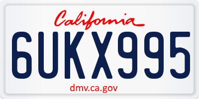 CA license plate 6UKX995