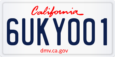 CA license plate 6UKY001