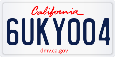 CA license plate 6UKY004