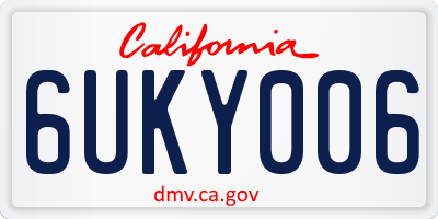 CA license plate 6UKY006