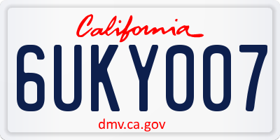 CA license plate 6UKY007
