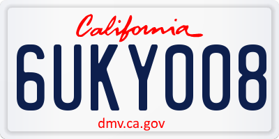 CA license plate 6UKY008