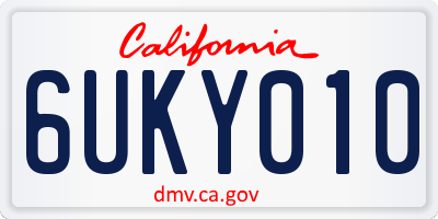 CA license plate 6UKY010