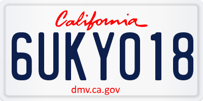 CA license plate 6UKY018