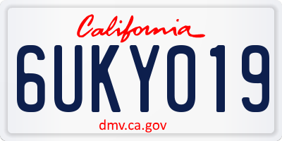 CA license plate 6UKY019