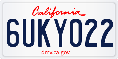 CA license plate 6UKY022