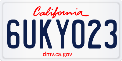 CA license plate 6UKY023