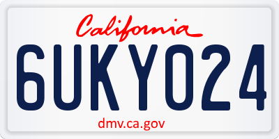 CA license plate 6UKY024