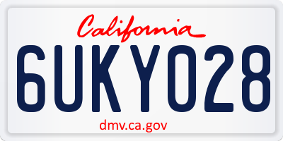 CA license plate 6UKY028