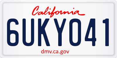 CA license plate 6UKY041