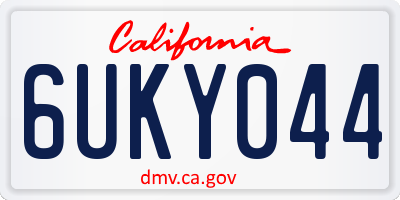 CA license plate 6UKY044