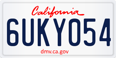 CA license plate 6UKY054