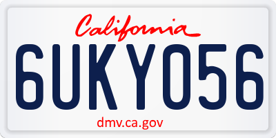 CA license plate 6UKY056