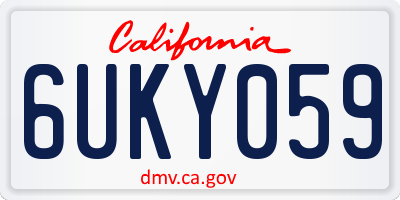 CA license plate 6UKY059