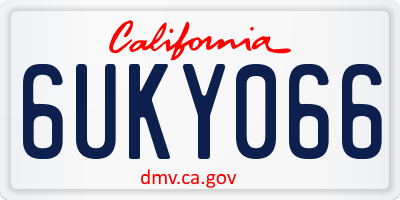 CA license plate 6UKY066