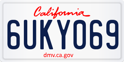 CA license plate 6UKY069