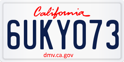 CA license plate 6UKY073
