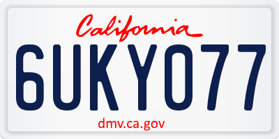 CA license plate 6UKY077