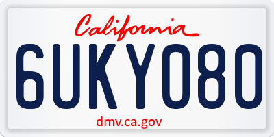 CA license plate 6UKY080