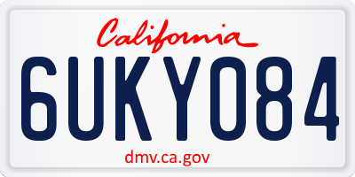 CA license plate 6UKY084