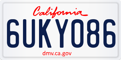 CA license plate 6UKY086