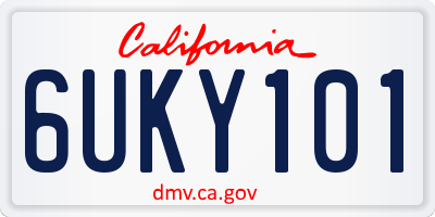 CA license plate 6UKY101