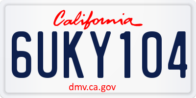 CA license plate 6UKY104