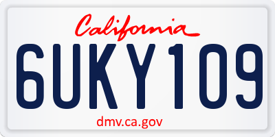 CA license plate 6UKY109