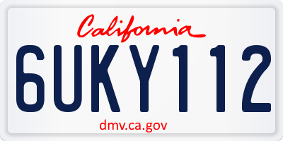 CA license plate 6UKY112