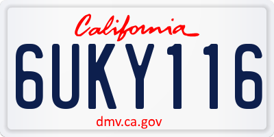 CA license plate 6UKY116