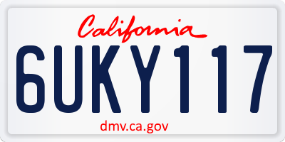 CA license plate 6UKY117