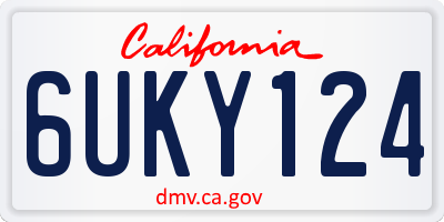CA license plate 6UKY124