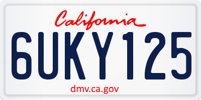 CA license plate 6UKY125