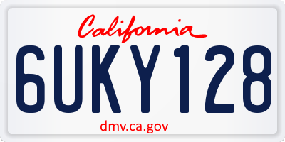 CA license plate 6UKY128