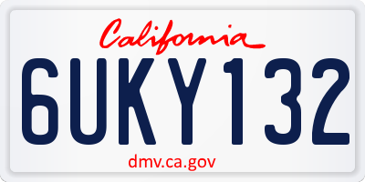 CA license plate 6UKY132