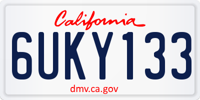 CA license plate 6UKY133