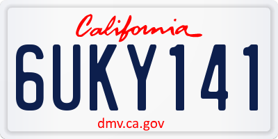 CA license plate 6UKY141