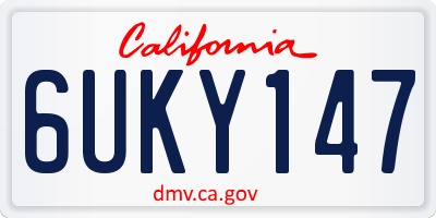 CA license plate 6UKY147