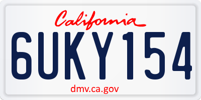 CA license plate 6UKY154