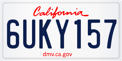 CA license plate 6UKY157