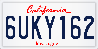 CA license plate 6UKY162