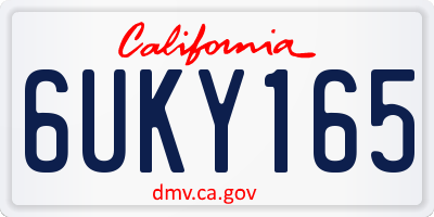 CA license plate 6UKY165