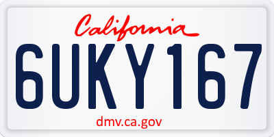 CA license plate 6UKY167