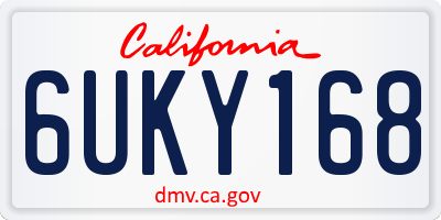 CA license plate 6UKY168