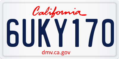 CA license plate 6UKY170