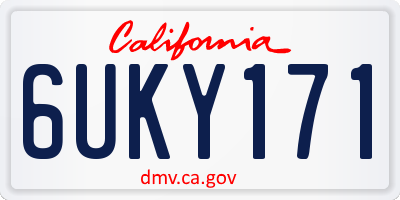 CA license plate 6UKY171