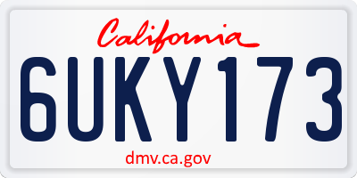 CA license plate 6UKY173