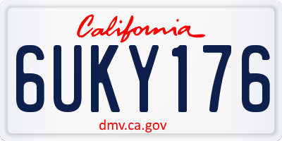 CA license plate 6UKY176