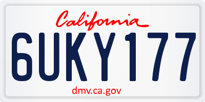 CA license plate 6UKY177